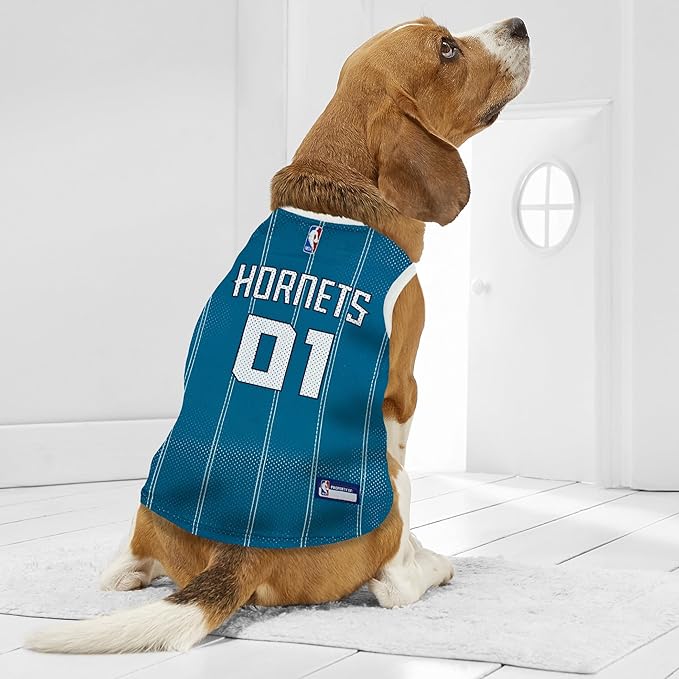 Pets First NBA Charlotte Hornets Dog Jersey, X-Small- Tank Top Basketball Pet Jersey