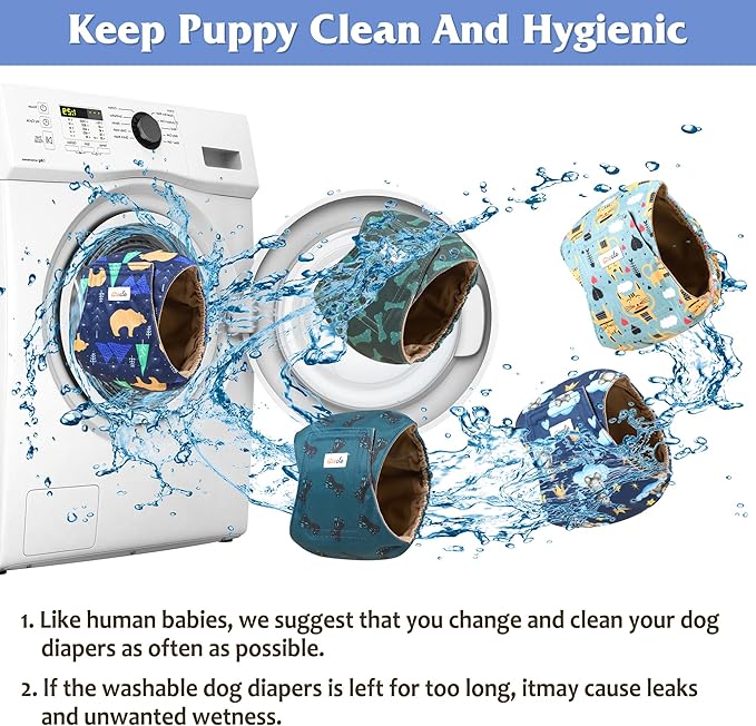 5 Pack Dog Diapers Male, Premium Belly Bands for Male Dogs, High Absorbing Dog Pee Wraps for Doggie in Incontinence or Excitable Urination and Training XXL