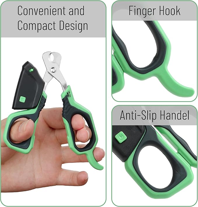Mr. Pen- Cat Nail Clipper with Adjustable LED Light, Green Cat Nail Trimmer, Cat Claw Clippers, Cat Clippers for Nails, Pet Nail Clippers, Kitten Nail Clipper, Small Dog Nail Clipper Cat Claw Trimmer