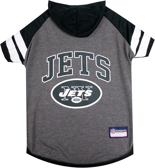 Pets First NFL New York Jets Hoodie for Dogs & Cats. | NFL Football Licensed Dog Hoody Tee Shirt, Small| Sports Hoody T-Shirt for Pets | Licensed Sporty Dog Shirt