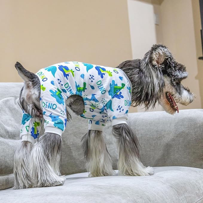 CuteBone Soft & Stretchy Dog Pajamas - Cozy Pet Jammies Breathable Jumpsuit for Small Dogs - All-Season Comfy Outfit Easy-On Pullover Design - Keeps Pets Warm & Comfortable P290L