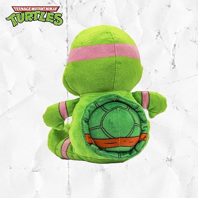 design LAB, Inc. Teenage Mutant Ninja Turtle Official Merchandise | TMNT Toys Squeaky Plush Dog Toy | Stuffed Animal Turtles Squeak for Interactive Play | 2-Pack Donatello & Michelangelo