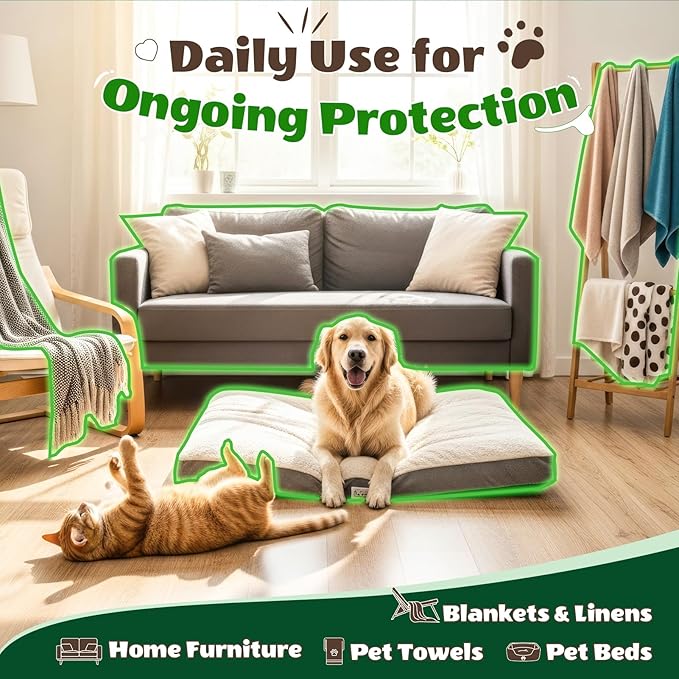 Pet Protector Spray for Dogs & Cats, 16 oz, Repel Fleas, Ticks, Mites & Mosquitoes – Indoor/Outdoor Home Use, Fast-Acting, Safe, and Easy Application