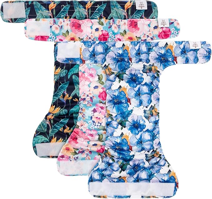CuteBone Washable Dog Diapers Female No Tail Hole 3 Pack Reusable Doggie Period Training Pants for Docked-Tail Frenchie French Bulldog Boston Terrier Without Tail WWD04M