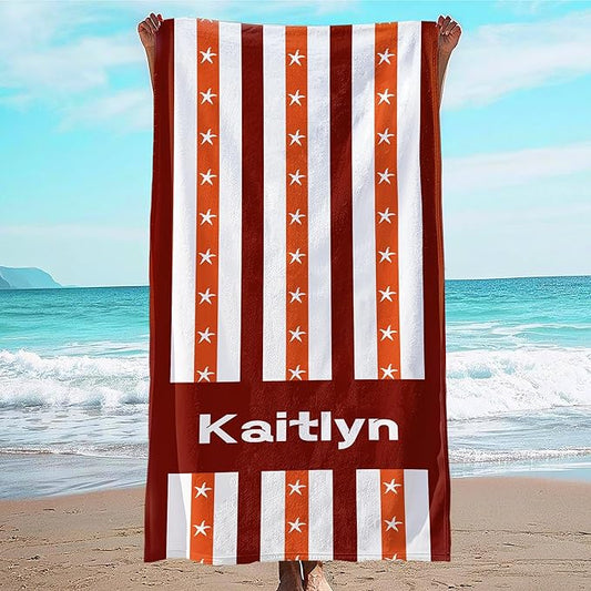 JML Custom Beach Towel with Name, Personalized Microfiber Beach Towel with Name, Large, Soft, Quick Dry & Absorbent for Swim, Pool,Adult,Summer Holiday,Vacation,Travel,Gift for Anniversary, Birthday