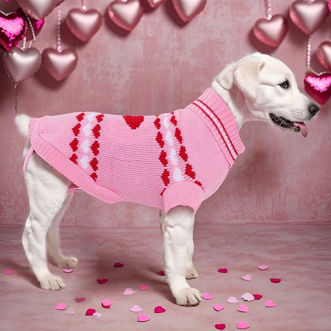 Dog Sweater Turtleneck Pet Sweaters Winter Coat Apparel Warm Knitted Holiday Clothes for Cat and Puppy (Small)