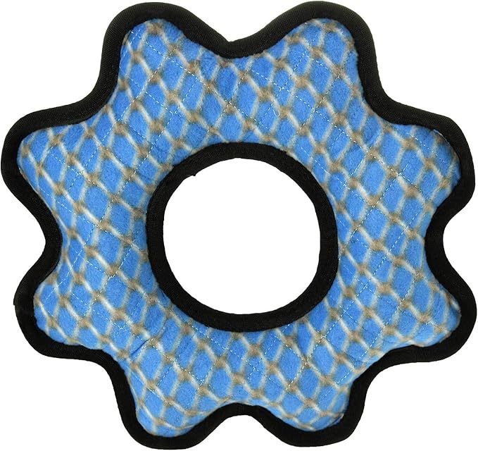 TUFFY - World's Tuffest Soft Dog Toy - MEGA -Multiple Layers. Made Durable, Strong & Tough. Interactive Play (Tug, Toss & Fetch). Machine Washable & Floats (Gear Ring Chain Link, Large 2 Pack)