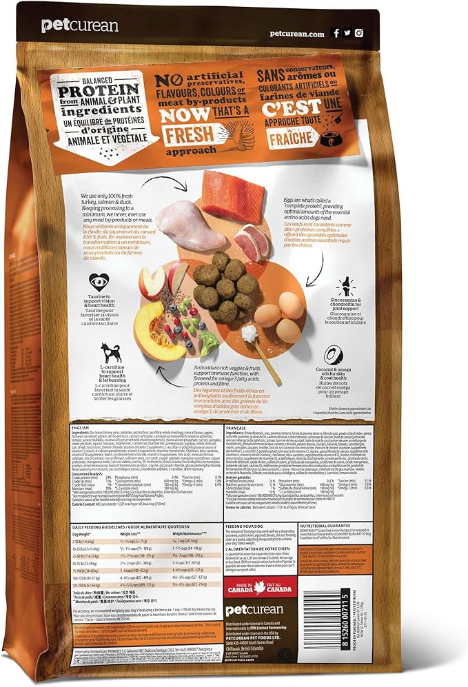 Now Fresh Grain-Free Senior Dry Dog Food with Turkey, Salmon & Duck, Premium Kibble Made with Real Poultry & Fish, Chicken-Free Recipe, Glucosamine & Chondroitin for Healthy Joints, 12 lb Bag