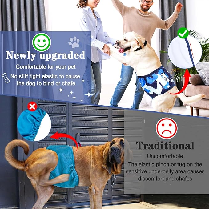Belly Bands for Male Dogs 5 Pack Washable Dog Diapers Reusable Male Dog Pee Wraps with 5pcs Dog Diaper Liners for Doggie in Incontinence or Excitable Urination and Training, M