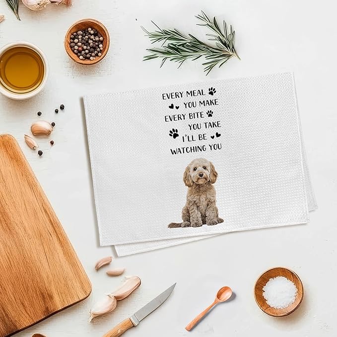Cockapoo Gifts Dog Kitchen Towels, Gifts for Cockapoo Lovers Women Men Hand Towel, Every Meal You Make Funny Decorative Tea Dish Towels for Kitchens, Funny CockapooDog Kitchen Decor, 16x24in