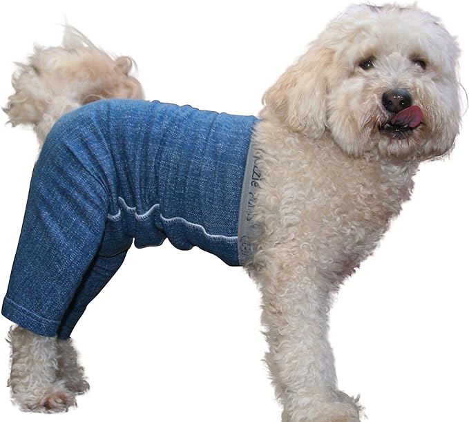 Original Dog Pants, E-Collar Alternative, Dog Diaper, Pajamas - Large, Blue