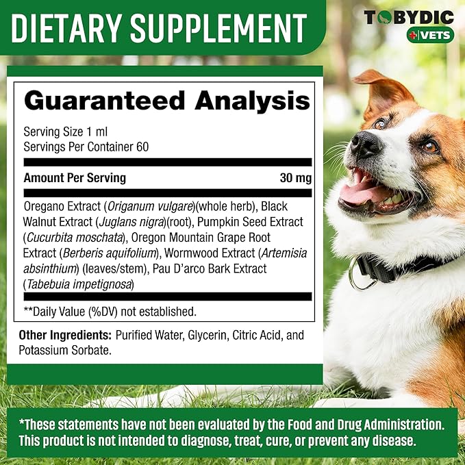 Cats & Dogs Natural Broad Spectrum Intestinal Defense & Digestive Liquid Herbal Support - Promotes Gut Health - Supplement Drops Made in USA(Herbal Cleanse 2 oz)