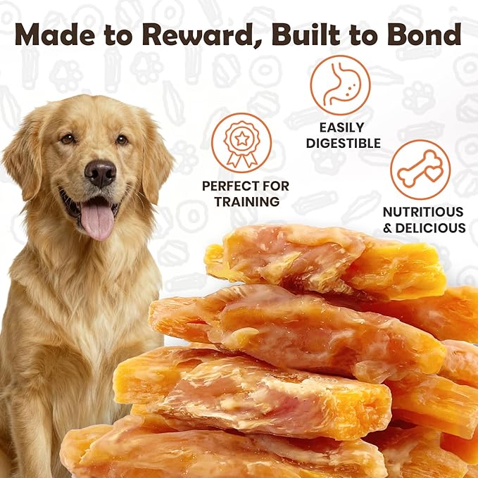 Chicken Wrapped Sweet Potato Dog Treats, Gluten & Grain Free Dog Chews for Puppy and Small Dogs, 1.35 Pound