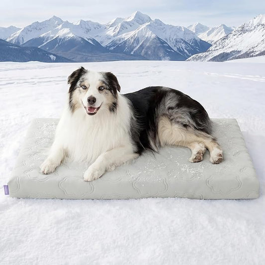 LE SURE Orthopedic Cooling Dog Bed, XL Q-Max>0.5 Cooling Mat with Removable Washable Cover, Breathable Egg Crate Foam Non-Slip Summer Pad for Extra Large Active/Senior/Long-Haired Pets, 41x27 Inch