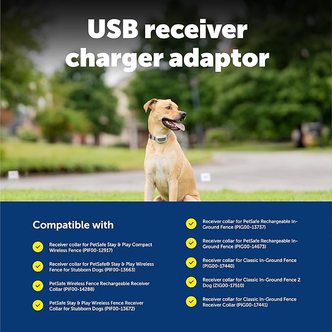PetSafe USB Replacement Wall Adaptor - Efficient Charging - Wall Charger for Receiver Collars - Compact Design - Compatible with Wireless Fence & In-Ground Fence Systems