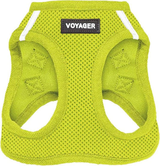 Best Pet Supplies Voyager Step-in Air Harness - All Weather Mesh, Reflective, No Pull Harness for Dogs, Cats - Secure with Hook & Loop Fastener, Buckle, Double D-Rings - Lime Green, XS