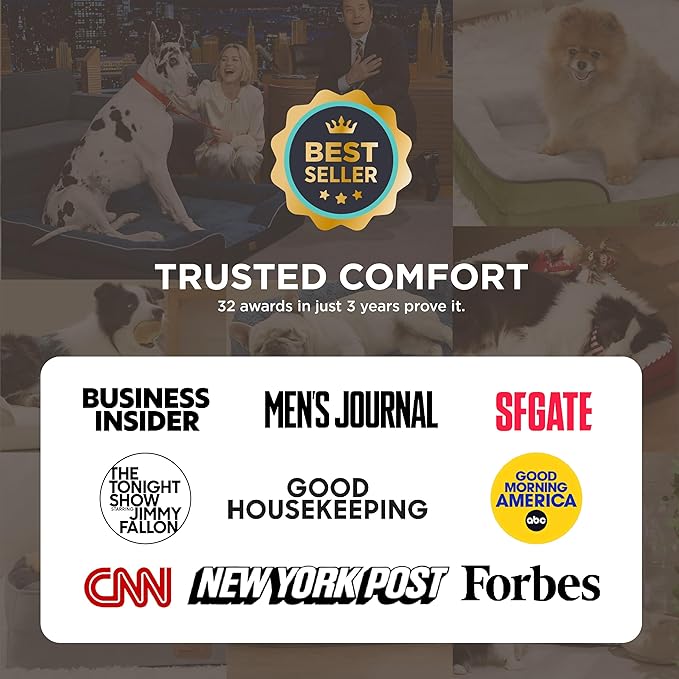 Bedsure Orthopedic Dog Bed Medium Size Dogs - Washable Medium Dog Cat Bed Waterproof, Comfort Pet Couch Sofa with Washable Removable Cover, Pets Bed with Nonskid Bottom, Dune Haze Blue, 28"