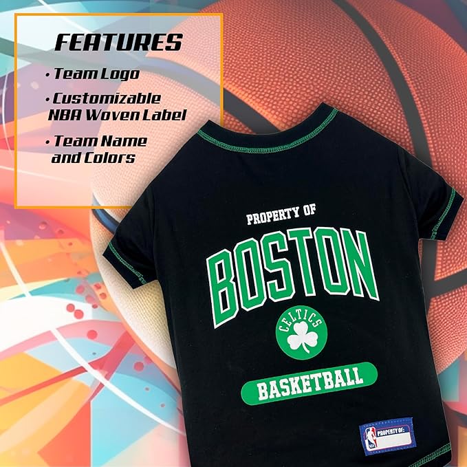 Pets First NBA Licensed Hoodies & T-shirt for Dogs & Cats, Boston Celtics, Small