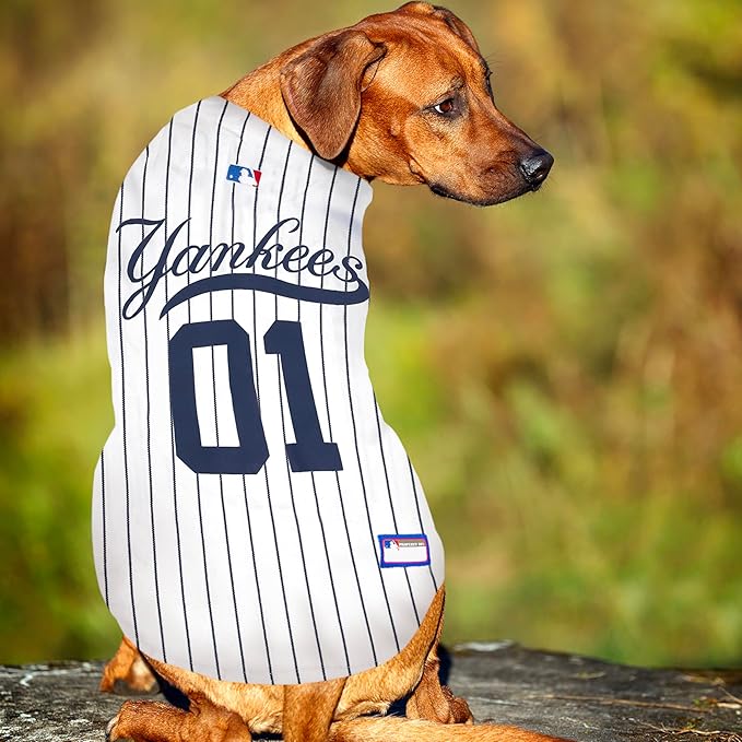 Official MLB New York Yankees Pet Jersey for Dogs & Cats, Size X-Large - Stylish Baseball Jersey for Your Furry Fan- Show Off Team Spirit with The Perfect Fan Apparel Gear for Pet, Dog & Cat