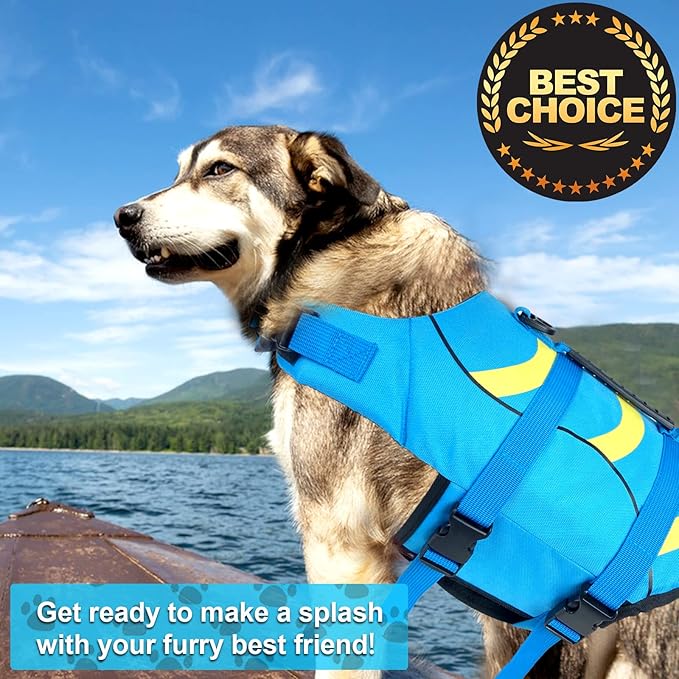 Fragralley Shark Dog Life Jacket, Adjustable Dog Life Vest with Shark Fin, Suit for Small Medium Large Dog Life Vest for Swimming and Boating