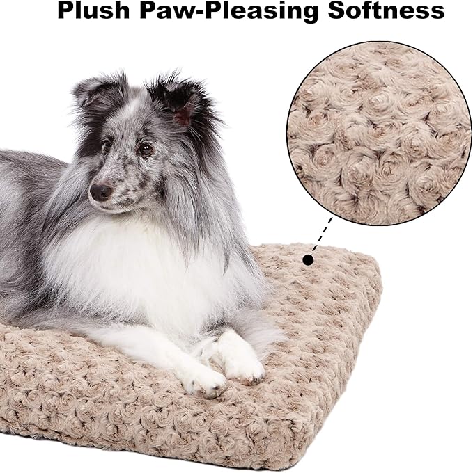 MidWest Homes for Pets XXS QuietTime Deluxe Mocha Ombré Swirl Plush Pet Bed, Machine Washable, Non-Skid Bottom, Soft Crate Mat for 18-inch Crates