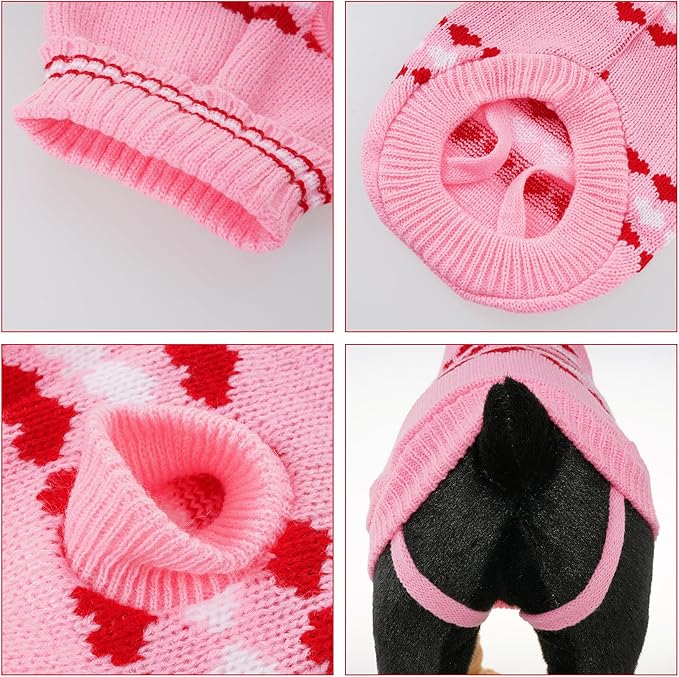 Dog Sweater Turtleneck Pet Sweaters Winter Coat Apparel Warm Knitted Holiday Clothes for Cat and Puppy (Large)