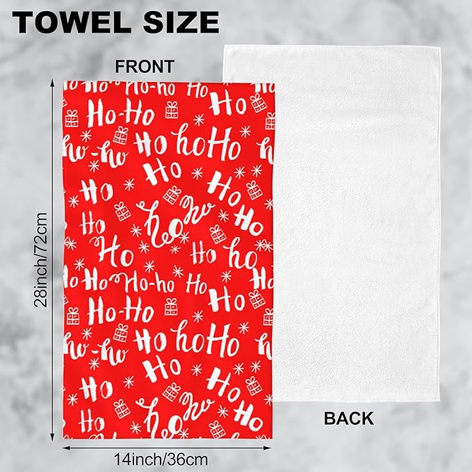 Christmas Red Snowflakes Ho Hand Towels for Bathroom Set of 2 Bath Hand Towels Soft Absorbent Decorative Hand Towel for Bathroom Kitchen Yoga Home Decor 14 x 28 in