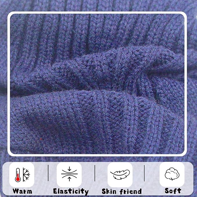 Dog Sweater for Small Dogs Fall Winter Dog Knitted Sweaters Warm Puppy Clothes Chihuahua Sweater Thick Pet Knitwear Tiny Dog Clothes for Teacup Yorkie (Navy Blue, Medium)