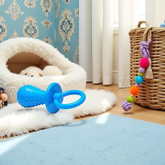 4Pcs Dog Pacifier,Chew Toys,Mini Bite Resistant Bell Shape Rubber Pacifier,Pet Dog Puppy Molar Chew Training Toy,Bell Chewing Playing Training Toys for Puppy Cat Pet Supplies