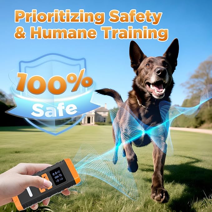 Dog Bark Deterrent Device,2X Ultrasonic Anti Barking Device for Dogs, 50 FT Range No More Indoors Outdoors Behavior Correct Safe & Humane Rechargeable Barkshield for Dogs