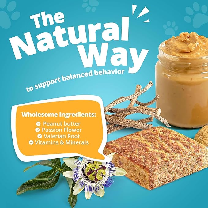 Heavenly Hounds Peanut Butter Chews - Anxiety Relief for Dogs - Natural Ingredients - No Hemp Calming Snacks, 2 Oz - Pack of 4
