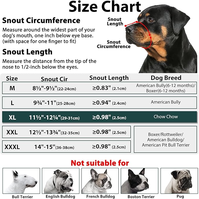 Mayerzon Pitbull Muzzle, Soft Dog Muzzle with Anti-Slip Strap for American Bully Bulldog Boxers Rottweilers, Fabric Mouth Guard for Medium Large Short Snout Dog Anti Biting Chewing, Allow to Drink
