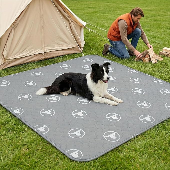 PJYuCien Non-Slip 36"x36" Pet Playpen Mat with 3-Layer Comfort, Reusable and Washable Training Crate Pad, Travel Mat and Sofa Protector for Puppies, Dogs, Cats, Rabbits, and Small Animals, Gray