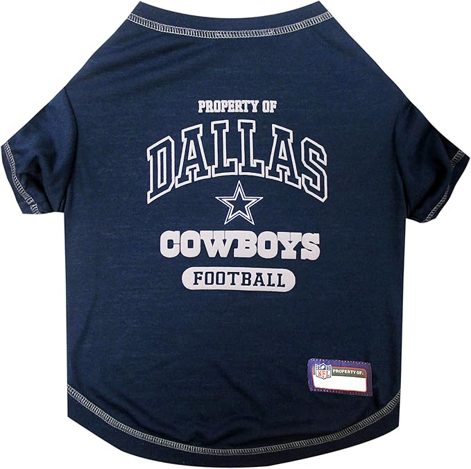 NFL Dallas Cowboys Dog T-Shirt for Pets, Size X-Small. Officially Licensed Pet Shirt with Team Logo, Soft Stretchable Comfort Fit Apparel for Dogs & Cats