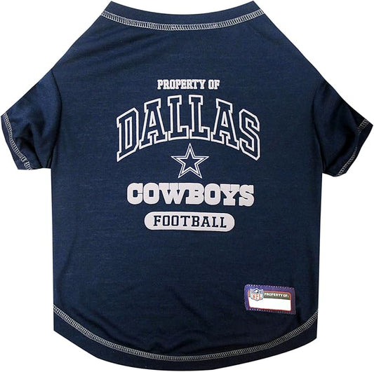 NFL Dallas Cowboys Dog T-Shirt for Pets, Size X-Small. Officially Licensed Pet Shirt with Team Logo, Soft Stretchable Comfort Fit Apparel for Dogs & Cats