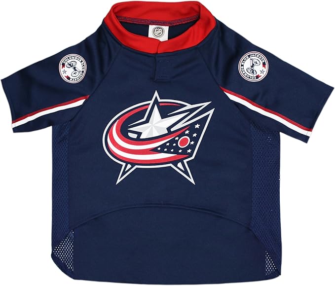Pets First NHL Columbus Blue Jackets Jersey for Dogs & Cats, Medium. - Let Your Pet be a Real NHL Fan!
