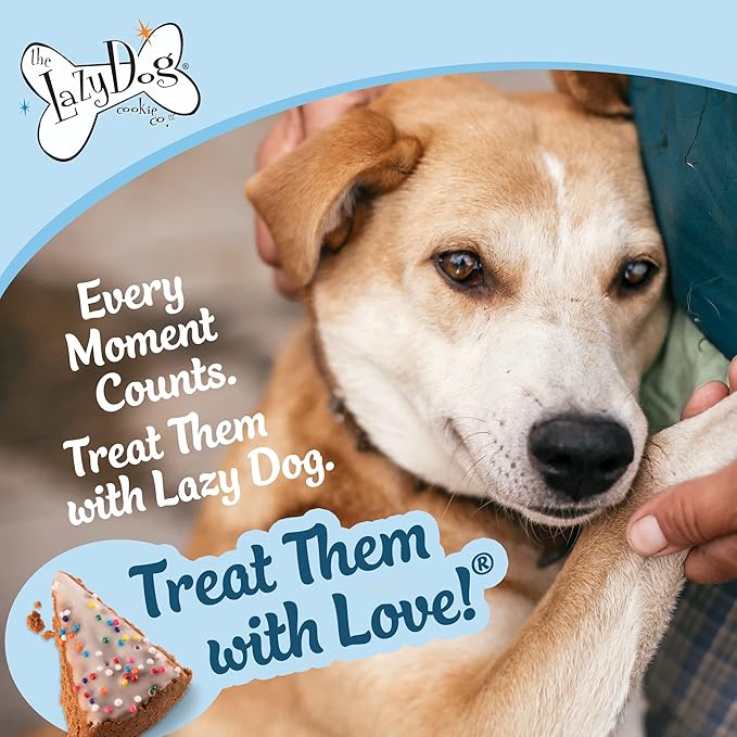 The Lazy Dog Cookie Co. Original Pup-Pie, Happy Adoption Day, Dog Celebration Treat, Gotcha Day, Pre-Sliced into 10 Dog Biscuits, Made in USA, 6 in., 5 oz. (Pack of 1)