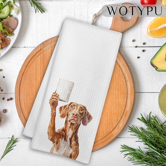 Funny Vizsla Gifts Bathroom Hand Towels, Vizsla Dog Lovers Gifts Decorative Hand Towels for Kids Guest Bathroom Washroom Half Bath, 16X24 Inch