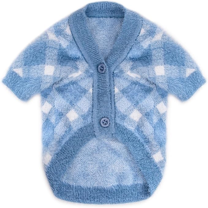 Dog Sweater, Sweaters for Small Dogs, Warm Soft Pet Clothes for Puppy, Medium Large Cat, Dogs Girl or Boy, Dog Shirt for Winter Christmas (Blue, Small)