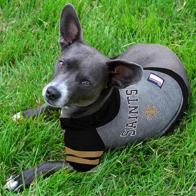 Pets First NFL New Orleans Saints Hoodie for Dogs & Cats. | NFL Football Licensed Dog Hoody Tee Shirt, Medium | Sports Hoody T-Shirt for Pets | Licensed Sporty Dog Shirt