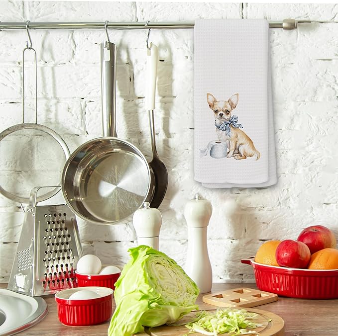 Funny Chihuahua Gifts Bathroom Hand Towels, Dog Bathroom Decor, Gifts for Chihuahua Lovers Dish Tea Towels, Kids Bath Room Washroom Toilet Decorative Hand Towel 16x24 Inch