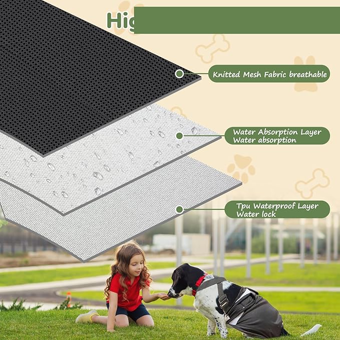 Washable Female Dog Diaper for Large Dogs, 3 PCS Adjustable Suspender Dog Sanitary Panties, Highly Absorbent Reusable Doggie Diapers for Small Medium Girl Dogs in Heat (L)