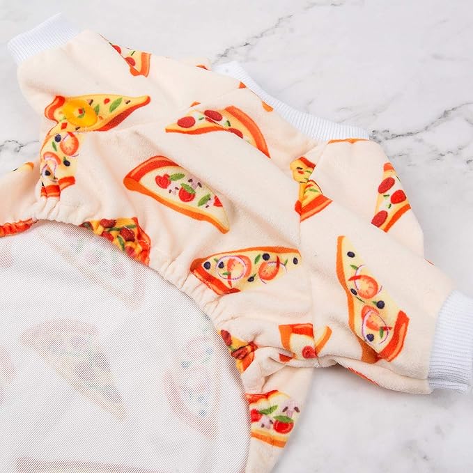 CuteBone Soft & Stretchy Dog Pajamas - Cozy Pet Jammies Breathable Jumpsuit for Small Dogs - All-Season Comfy Outfit Easy-On Pullover Design - Keeps Pets Warm & Comfortable P55S