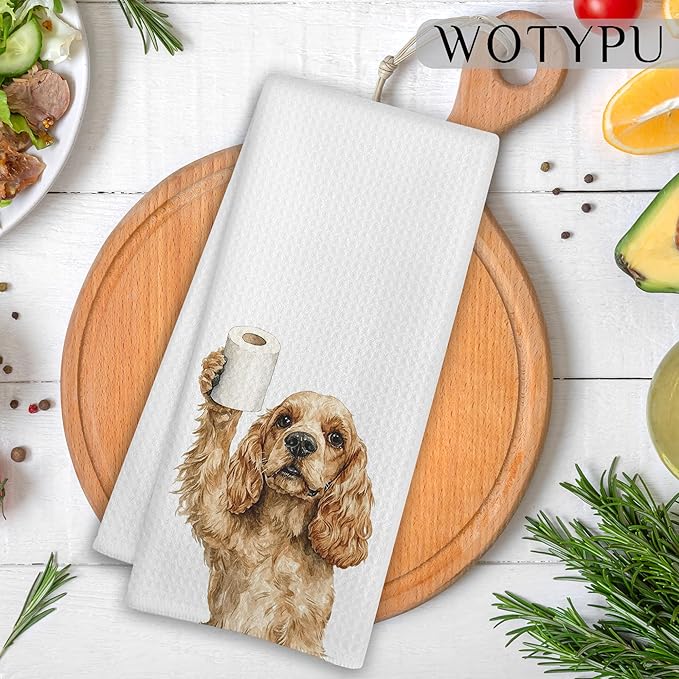 Funny Cocker Spaniel Gifts Bathroom Hand Towels, Cocker Spaniel Dog Lovers Gifts Decorative Hand Towels for Kids Guest Bathroom Washroom Half Bath, 16X24 Inch