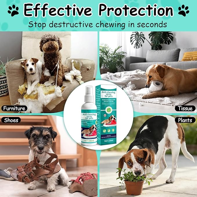 Bitter Apple Spray for Dogs to Stop Chewing,No Chew Spray for Dogs-Effective Indoor Deterrent Training Corrector for Anti-Scratch, Furniture Protection