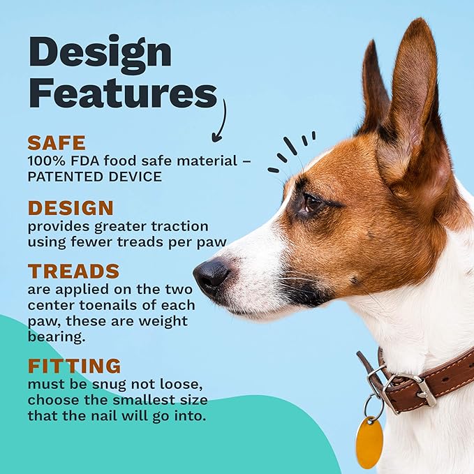Dr. McHenry's Dog Toe Treads Set of 24, Adhesive, Cleaning Brush, Senior Dog Traction Mobility Support, Small Kit- Weight: 8-16 lbs. Net Weight 1.6 oz.