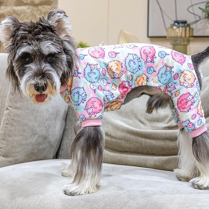 CuteBone Soft & Stretchy Dog Pajamas - Cozy Pet Jammies Breathable Jumpsuit for Small Dogs - All-Season Comfy Outfit Easy-On Pullover Design - Keeps Pets Warm & Comfortable P278S