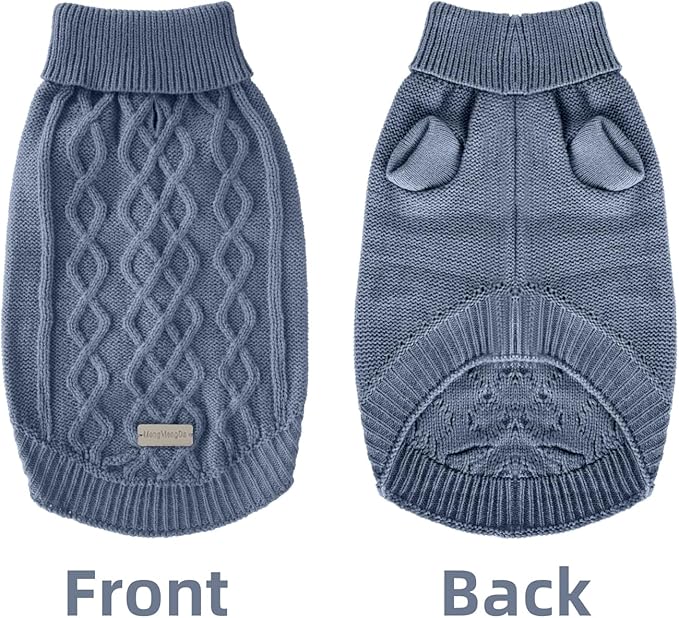 Dog Warm Winter Sweater Pet Clothes Knitwear for Medium Dog for Corgi, West Highland, Schnauzer, Border Collie, Dog Outfits (Dark Blue XL)