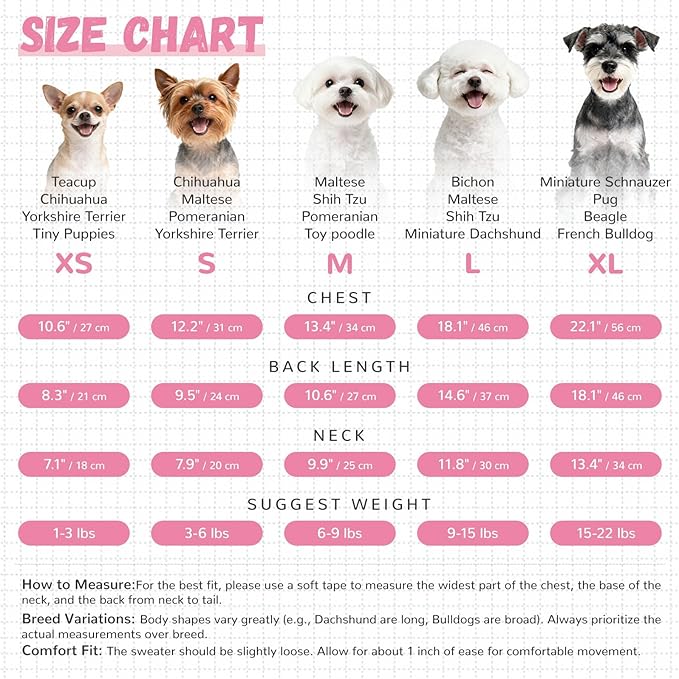 Small Dog Sweaters Cute Bear Dog Cardigans Clothes for Small Medium Dogs Boy Girl Puppy Cat Knitting Cardigan Outfits Dogs Winter Coats Warm Pet Doggy Clothes Soft Knitwear (Pink, Medium)