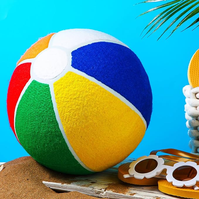 Shappy 1 Pcs Dog Water Toys Giant Pet 9.5 Beach Ball Pool Toys Beach Materials Dog Ball with Air Pump Large Pet Toy Funny Outdoor Sports for Small Medium Puppy Birthday Gift Summer Swimming Pool